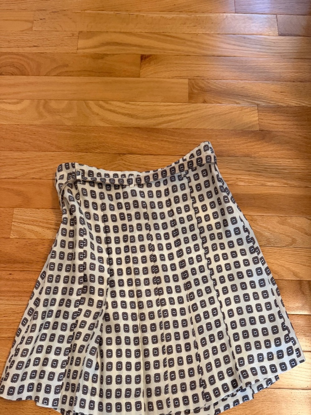 J Crew Printed Prep Skirt in Ivory Lace Foulard Print